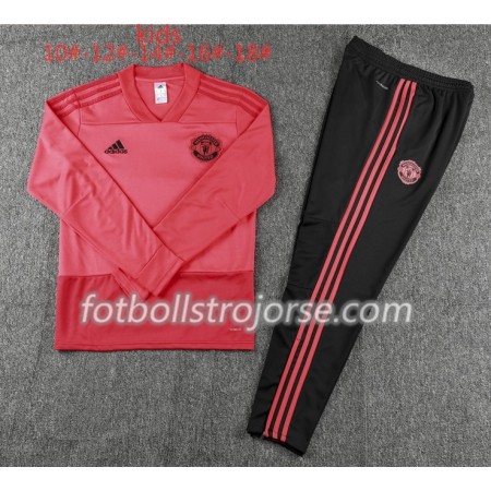 Manchester United Barn Tränings Sweatshirtställ Röd 2018-2019